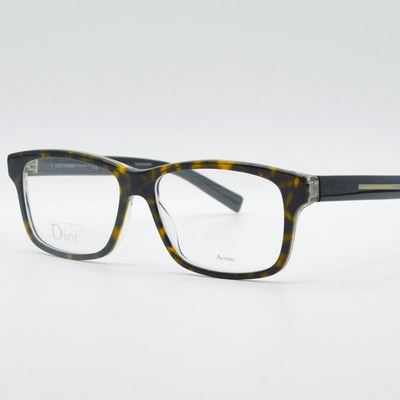 NEW DIOR BLACKTIE 204 0G6G HAVANA BLACK RECTANGULAR EYEGLASSES FRAME 54-… - Picture 2 of 11